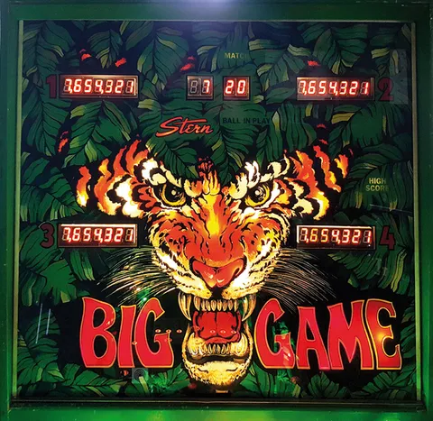 Big Game, Backglas