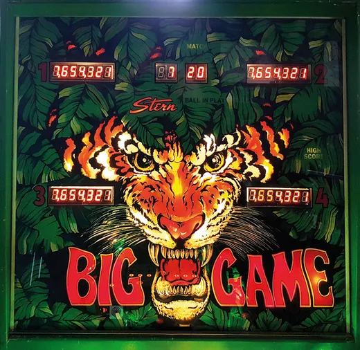 Big Game, Backglas