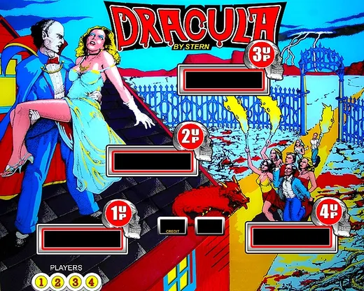 Dracula, Backglas