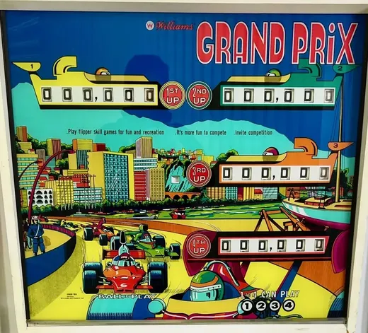 Grand Prix, Backglas